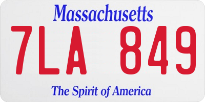 MA license plate 7LA849