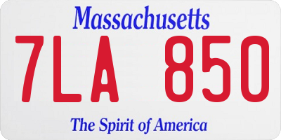 MA license plate 7LA850