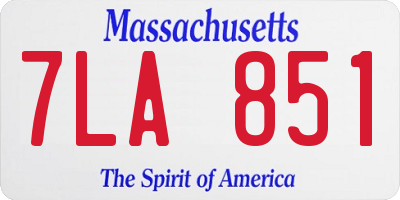 MA license plate 7LA851