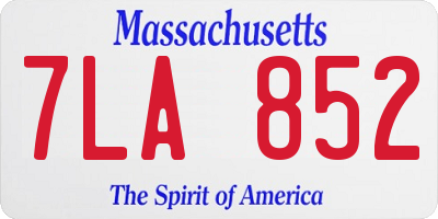 MA license plate 7LA852