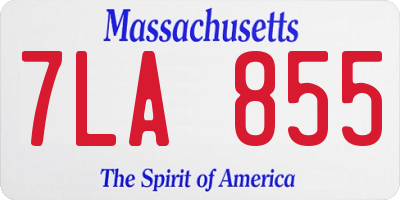 MA license plate 7LA855