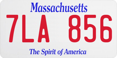 MA license plate 7LA856