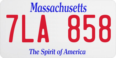 MA license plate 7LA858