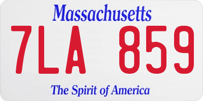 MA license plate 7LA859