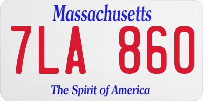 MA license plate 7LA860