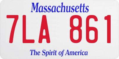 MA license plate 7LA861