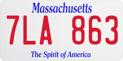 MA license plate 7LA863