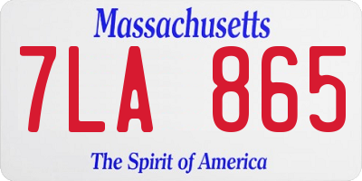 MA license plate 7LA865