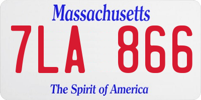 MA license plate 7LA866