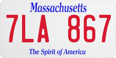 MA license plate 7LA867
