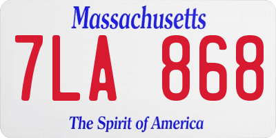 MA license plate 7LA868