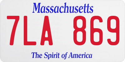 MA license plate 7LA869
