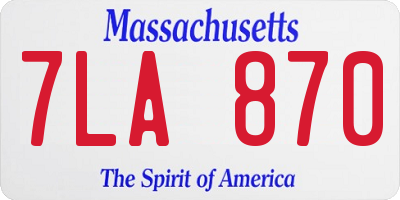 MA license plate 7LA870
