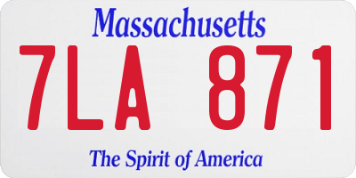 MA license plate 7LA871
