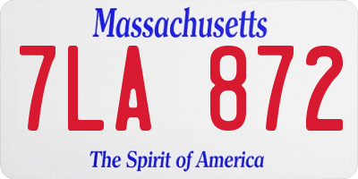 MA license plate 7LA872
