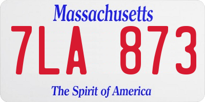 MA license plate 7LA873