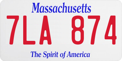 MA license plate 7LA874