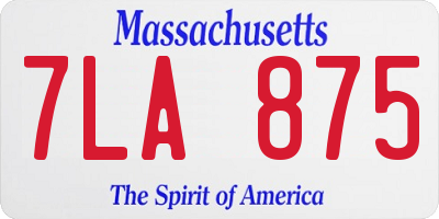 MA license plate 7LA875