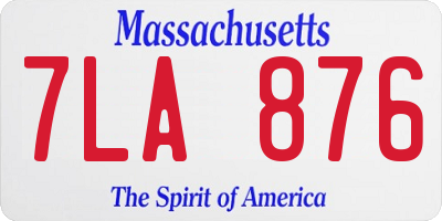 MA license plate 7LA876