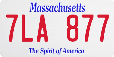 MA license plate 7LA877