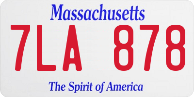 MA license plate 7LA878