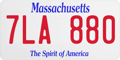 MA license plate 7LA880