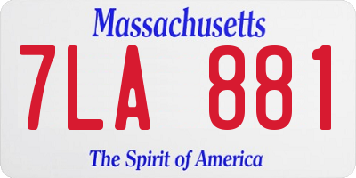MA license plate 7LA881
