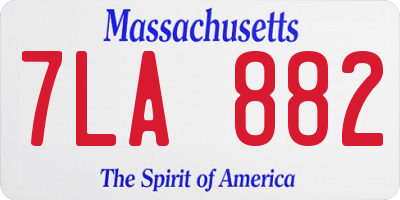 MA license plate 7LA882