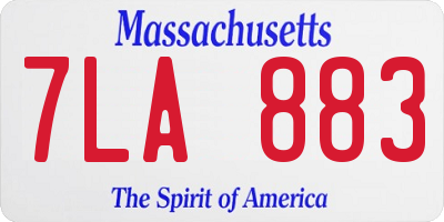 MA license plate 7LA883