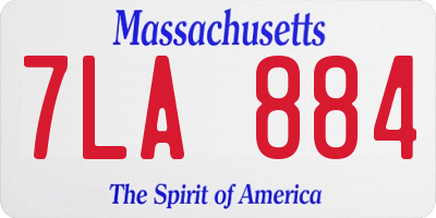 MA license plate 7LA884
