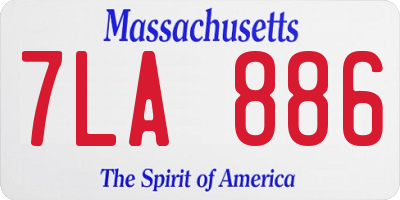 MA license plate 7LA886
