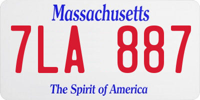 MA license plate 7LA887