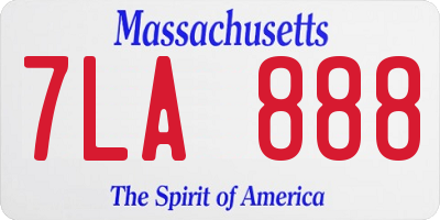 MA license plate 7LA888
