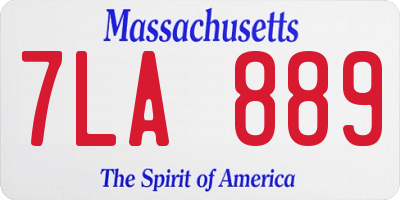 MA license plate 7LA889