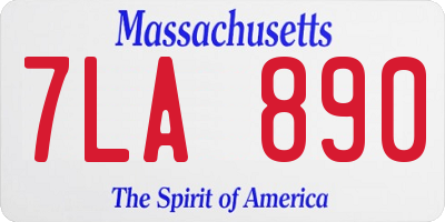 MA license plate 7LA890