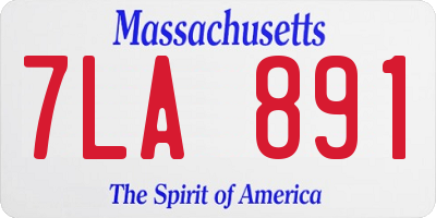 MA license plate 7LA891