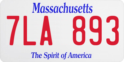 MA license plate 7LA893