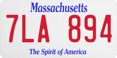 MA license plate 7LA894
