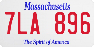MA license plate 7LA896