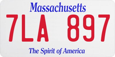 MA license plate 7LA897