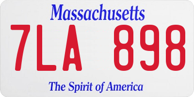 MA license plate 7LA898
