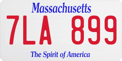 MA license plate 7LA899