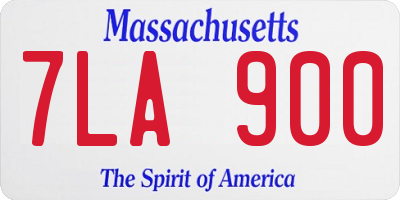 MA license plate 7LA900