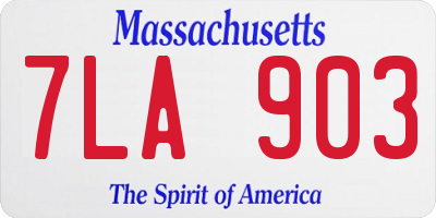 MA license plate 7LA903