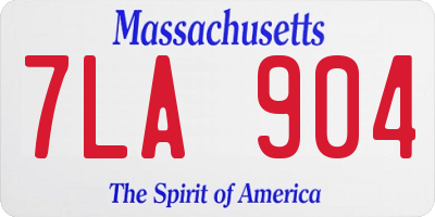 MA license plate 7LA904
