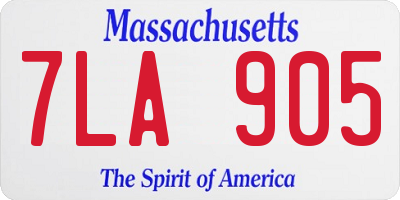 MA license plate 7LA905