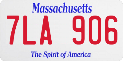 MA license plate 7LA906