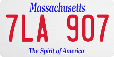 MA license plate 7LA907