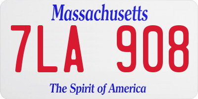 MA license plate 7LA908