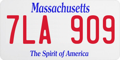 MA license plate 7LA909